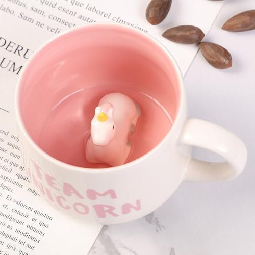Dvagoent 400 ml Mug 3d Taza Ceramica, Tazas Bonitas Adecuado Para La Oficina En Casa (Poni B)