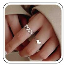 Cybche Anelli A Cuore D'amore Boho Anelli A Cuore Cavo Nocche D'argento Aperti Regolabili Anelli Impilabili Anelli A Cuore D'amore Dita Anelli Minimalisti Set Di Anelli Per Le Donne