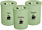 HOCHSTE 3pc Tea Coffee Sugar Canister Set, 850ml Airtight Plastic Storage Jars, Round Food Grade Container for Kitchen, Easy to Clean, Pink & Blue Design Cylinder Green 850ml 3 Pack Set