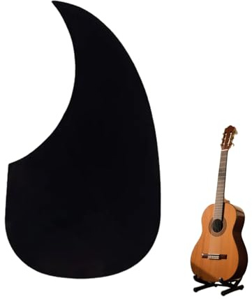 Acoustic Guitar Pickguard Waterdrop Style Plastic Self Adhesive Anti-Scratch Guard Plate Pick Guards (Black)
