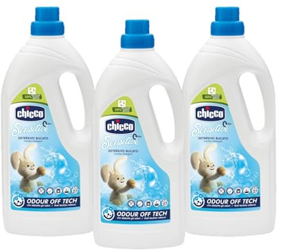 Chicco Sensitive Detersivo Bucato 1.5L, Ipoallergenico 0+Mesi (3 pezzi)