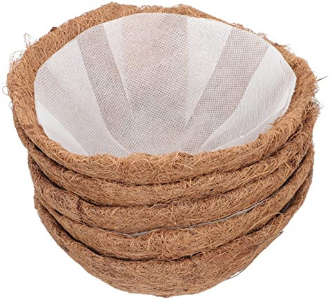 HEMOTON 5sets Telo in Cocco Naturale Per Vasi Da Da Balcone Rivestimento Per Sospeso Sostituzione Per Pianta Per Fioriera