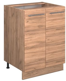 Vicco Küchenunterschrank Fame-Line, Goldkraft Eiche, 60 cm, AP Anthrazit