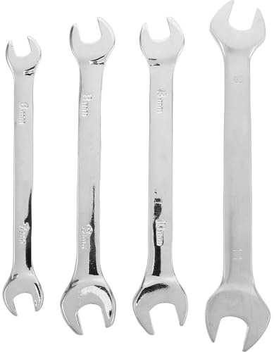 Kichvoe 4pcs Double End Open Wrench - Offset Angle Small Flat Head Wrench Spanner Tools for Auto Repair Bike Maintenance Industrial 6mm-11mm