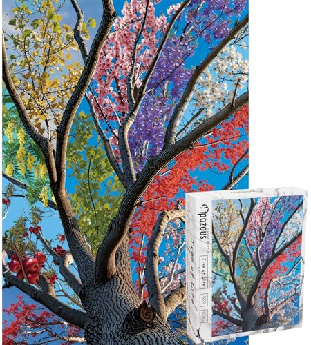 Albero della vita, puzzle da 1000 pezzi per adulti, puzzle colorato con natura artistica, puzzle unico per regalo, divertimento in famiglia e decorazione per la casa, scatto perfetto, 70,1 x 50 cm