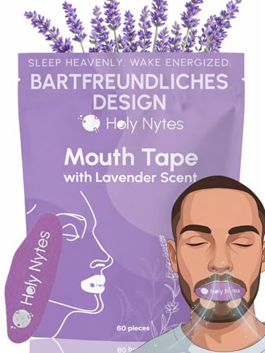Holy Nytes Lavendel munplåster sova (60 stycken) – Mouth Tape for Sleeping, anti-snoring – snarkstopp, anti-snarkning – muntejp sömn – premium snarkplåster/hjälpmedel mot snarkning