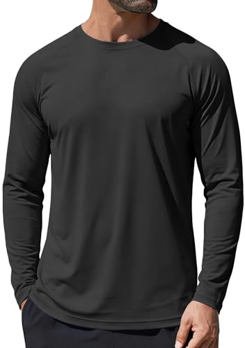 GOLDPKF Men's Sun UV Protection Shirts UPF 50+ Long Sleeve Quick Dry Outdoor Hiking Walking Fishing Lightweight T-Shirt