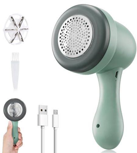 IGEAIIE Lint Remover, Electric Fabric Shaver with Brush & USB, Rechargeable Lint Roller, Portable Clothes & Furniture Fuzz Pilling Debobbler, Carpet Bobble Remover, 400 Mha, Up to 2H Runtime