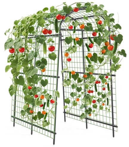 RBFGYIOP Arco Da Giardino Per Piante Rampicanti, in Metallo, 115 x 183 x 230 cm, Larghezza Regolabile 90-115 cm, Resistente Alle Intemperie, Per Verdura, Frutta, Fiori