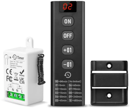 DieseRC Interruptor De Luz Inalámbrico Receptor De Cuenta Regresiva De 220 V Interruptor Transmisor RF Y Transceptor De Relé De 10 Avarias Opciones De Cuenta RegInterruptor Inalámbrico Conresiva