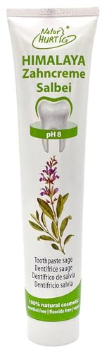 Natur Hurtig Himalaya Zahncreme mit Salbei, Rosmarin, Neem, Echinacea 75 ml | Basische Zahnpasta mit Himalaya Salz aus der Salt Range/Pakistan | Fluoridfrei, kein Mikroplastik
