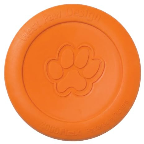 West Paw Zogoflex Zisc Dog Flying Disc, High Flying Aerodynamic Disc for Dogs Puppy – Lightweight, Floatable Disc for Fetch, Tug of War, Catch, Play – Doubles as Food/Water Bowl, Large 8.5, Tangerine