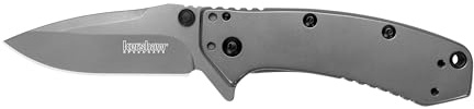 Kershaw Cryo Pocket Knife, Matte Gray Design, 2.75 Inch Stainless Steel Drop Point Blade, EDC with Assisted Opening, 4-Position Clip Carry, Everyday Carry Pocket Knife for Men and Women