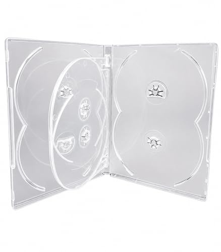 25 x CD/DVD/Blu Ray 14 mm Hülle für 6 CDs, durchsichtig, von Dragon Trading®