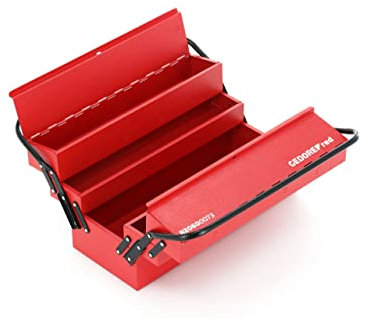 GEDORE red Werkzeugkasten, 5 Fächer, groß, leer, Maße (LxBxH): 260x535x210 mm, rot, Stahlblech, Sortierbox, R20600073