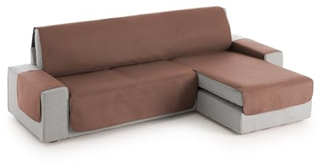 Textilhome Chaiselonguebezug Adele Rechts 200 cm Gesteppt Braun | Reversibler, gesteppter Chaiselongue-Schutz. Schützt vor Flecken, Tierhaaren, Staub und Abnutzung. Waschbar.
