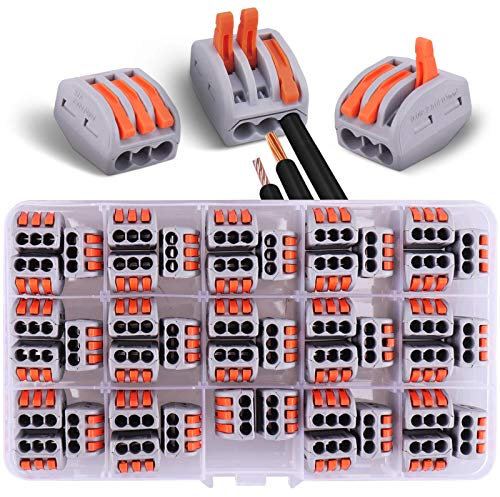 Pluworks 44pcs Connecteurs électriques 3 entrées avec levier de commande