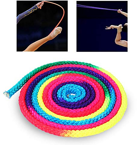 Demeras Gymnastikseil Seilg?¡ì1rtel Regenbogenfarbe Rhythmisches Gymnastikseil Solider Wettbewerb Kunsttrainingsseil f?¡ì1r Training , Fitness , Bewegung , Tanzbedarf , Tanzbedarf