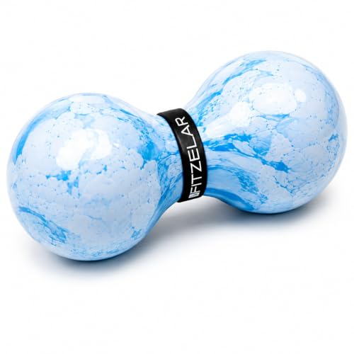 FITZELAR Double Lacrosse Massage Ball for Myofascial Release, Quality Certification, Massage Deep Tissue for Waist Back Feet, Trigger Point Therapy, Muscle Knots, Peanut Massage Ball for Muscle Pain
