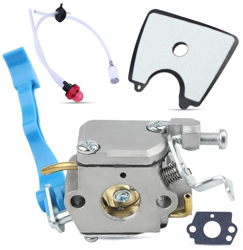 Kit Carburateur pour Husqvarna 125B 125BX 125BVX Souffleur de Feuilles, ADEFOL Carburateur + Joints + Conduite + Filtre Carburant + Poire d'amorçage + Filtre Air + Passe-Câble Ensemble 8 en 1