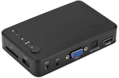 fasient Lecteur multimédia HDMI Noir 1080P HD Lecteur multimédia Audio et vidéo à Forte compatibilité avec télécommande IR, Prise en Charge du Lecteur USB/Disque Dur Mobile/Carte SD(EU)
