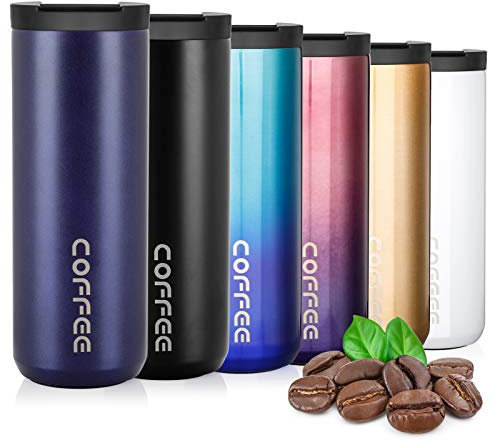 lalafancy Thermobecher 350ml/500ml Kaffeebecher-to-go, Isolierbecher Edelstahl Travel Mug Wiederverwendbarer Kaffeebecher mit Deckel für Kaffee, Wasser und Tee, Kaffee-to-go Becher