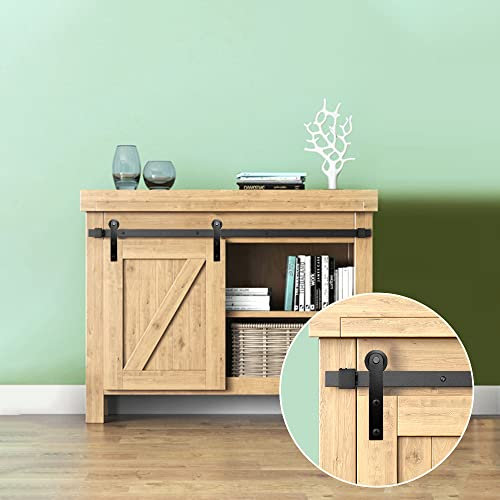 2FT/61cm Quincaillerie pour Mini-Porte Coulissante Kit D'armoire à Rail Coulissant pour porte Simple Support de Télévision Placard