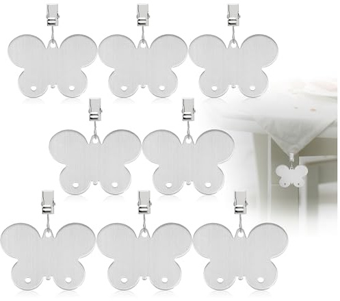 com-four® 8x pesi tovaglia acciaio inox, fermagli pesanti, clip fissaggio tavolo, accessori interno esterno