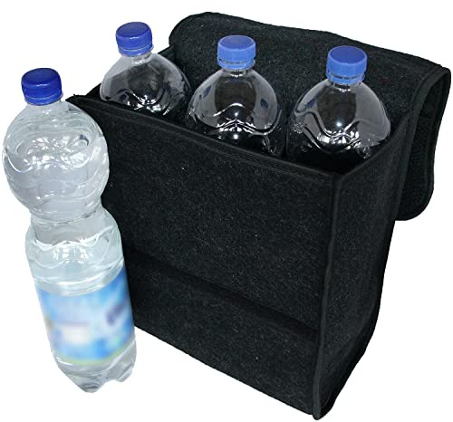 Recambo Schwarze Filz Kofferraum Tasche Werkzeugtasche mit Klett 26x14,5x33cm SCHWARZ