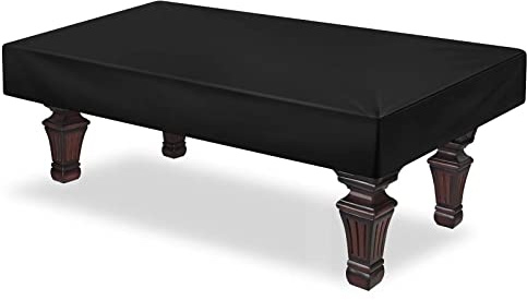 Rareidel Pool Table Cover 8 Feet, Light Weight Farbric Cloth Billiard Table Covers, Waterproof & Dustproof Air Hockey Table Cover, Black (8FT)
