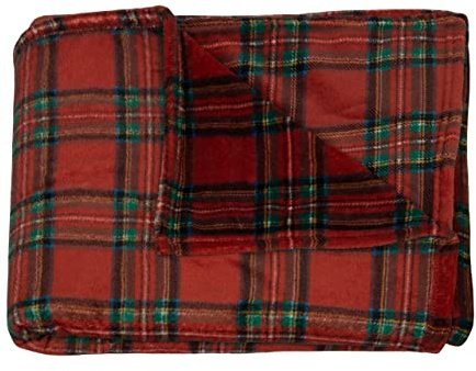 BIANCHERIAWEB Plaid Schottische Tartan-Sofa, quadratisch, Winterdecke, warm, weich, für 2 Einzelbetten