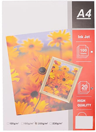 Fotopapier 8,5 x 11,7 Zoll, glänzendes, wasserabweisendes, lichtstarkes Fotodruckerpapier, 20 Stück mattes Fotopapier, langlebiges Papier für alle Tintenstrahldrucker