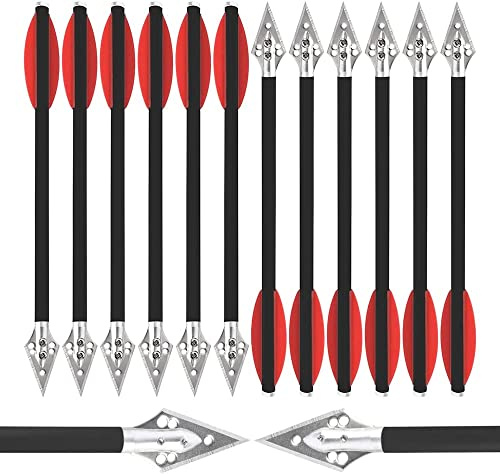 HNZMDY Tiro con Arco Pernos de Ballesta de Carbono 7 Pulgadas Flechas de Ballesta con Cabeza Ancha para la Caza con Ballesta (12pcs)