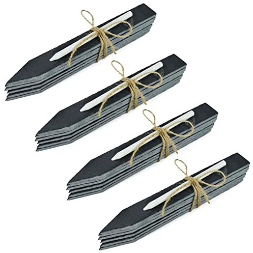 24er Set Pflanzschilder Schiefer Wetterfest Pflanzetiketten Kräuterschilder Pflanzenstecker Beetstecker Zum Beschriften