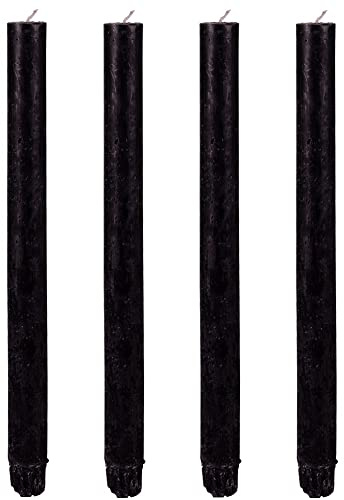 matches21 Edle Stabkerze Tafelkerze für Leuchter Kerze Stab durchgefärbt Wohndekoration 4er Set Ø 2,3x27 cm in schwarz