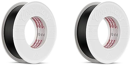 REV 0518216777 Isolierband, Klebeband 25m. Zum Isolieren von Kabeln. 25 x 0,15 mm, schwarz (Packung mit 2)