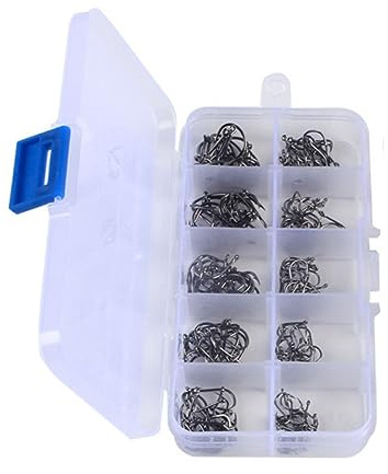 Kisangel 100pcs High Carbon Steel Fishing Hooks Treble Hooks Barbless Set Sturdy Non-Corrosive for Fresh Salt Water for Pike Bass Herring Muskie Crucian Pickerel Snapper