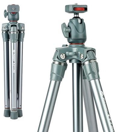 Fotopro 127CM Trépied pour Appareil Photo, trépied de Voyage léger avec Plateau QR à rotule, trépied pour téléphone avec Adaptateur d'action pour téléphone, Compatible avec DSLR Action Cam Smartphone
