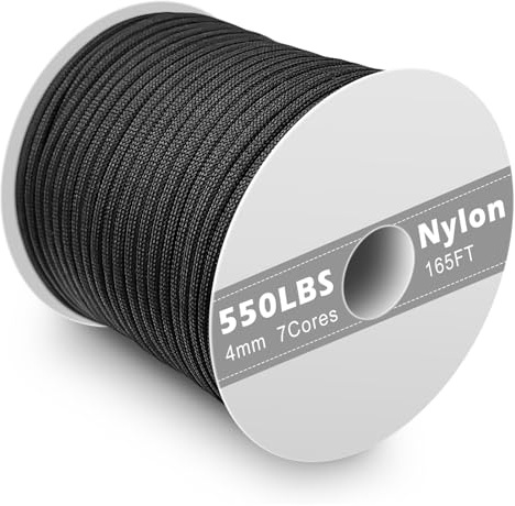 Gemtte Paracord 550 nylonrep 4 mm, fallskärmslina 50 m med 7 trådar, rivbeständigt snöre för armband, koppel, halsband, max. 250 kg