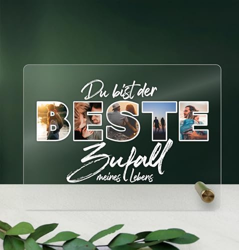 Generisch Du bist der beste Zufall meines Lebens - Acryl Foto Geschenk - Geschenk Freundin Geburtstag - Geschenk Mann, Paar Geschenke, Freundschaft Geschenke, Geschenke Zum Jahrestag Für Sie, Freunde