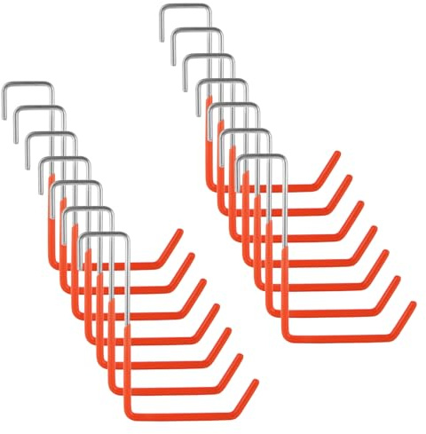 DAJAVE 16 Pack Rafter Hook for Hanging, Rafter Hanger Large S Hooks for Hanging Heavy Duty Bike Hooks for Garage, Ladder Hooks Hangers for Garage Wall (Orange)