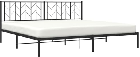 vidaXL Sängram med huvudgavel metall svart 200x200 cm, säng, metallsäng, metall sängram, sängar, metallsängar, metall sängramar, gästsäng, gästsängar