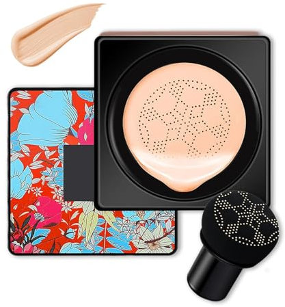 Pilzkopf Luftkissen CC Creme, Pilz Luftkissen CC Creme Feuchtigkeitsspendende Cushion Foundation, Wasserdicht Aufhellende Pigment Concealer Für Alle Haut Make-up (Natürliche Farbe)