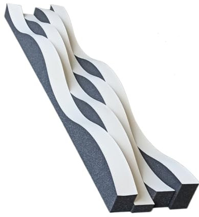 Panneaux acoustiques Movie effet bois Diffuseur et absorbant son 100 x 20 x 7 cm (blanc)