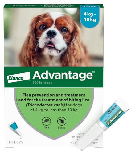 Advantage Spot On Flea Treatment For Medium Dogs 4 - 10 kg (1 pipette, 100mg), Kills Fleas Within 24 Hours, Prevents Further Infestation For Up To Four Weeks