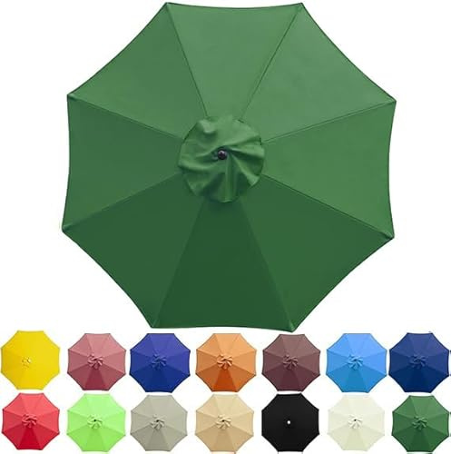 SANTUO Sonnenschirm Ersatzbezug 2m/2.3m/2.5m/2.7m/3m/3.5m/4m 6/8 Streben, UV-Schutz Ampelschirm Bezug, Wasserdicht Schirmbezug Sonnenschirm Ersatzteile für Balkon, Garten, Pool und Strand