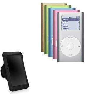 BoxWave Case Compatible with iPod mini (4GB) - Sports Armband, Adjustable Armband for Workout and Running - Jet Black