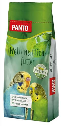 PANTO Wellensittichfutter mit Pluramin - artgerechte Saatenmischung für Wellensittiche, Vogelfutter mit natürlichem Jod, 2,5 kg