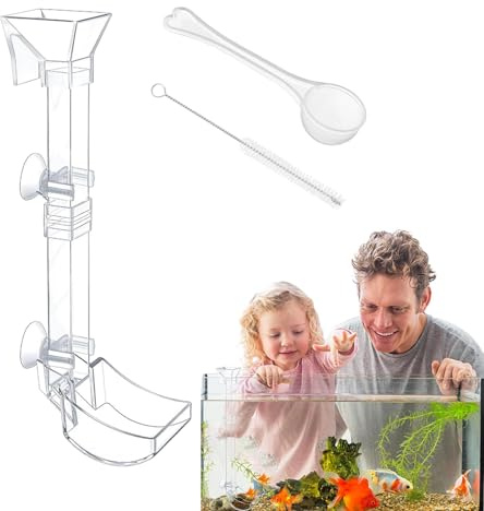 Garnelen-Futterröhre – Glas-Futterschale für Garnelen, transparent, für Garnelen, Futterröhren-Set, mit Fisch-Futterring und Reinigungsbürste für Garnelen, Fischschnecken
