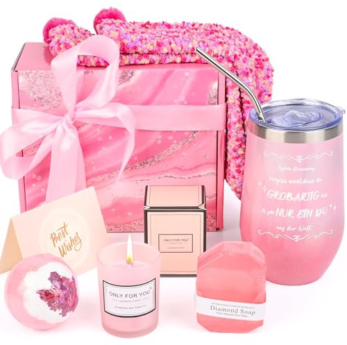 Comius Sharp Set Regalo Mujer, Copa de Vino de Acero Inoxidable con Velas Perfumadas y Calcetines, Regalos Cumpleaños Mujer, Juego de Regalo para Mujer Joven Amiga Novia Mama Maestra Hermana